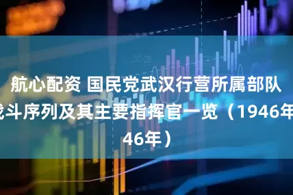 航心配资 国民党武汉行营所属部队战斗序列及其主要指挥官一览（1946年）